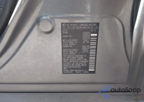 2017 Nissan Rogue Sv из США, поврежденный, VIN KNMAT2MT5HP551555